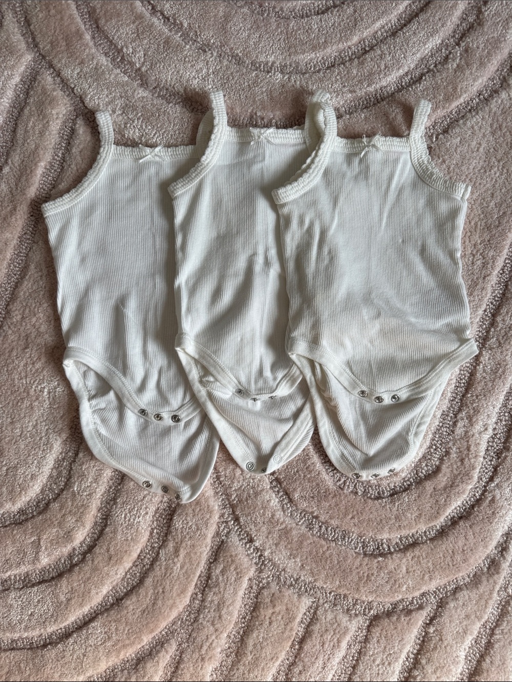 Zara White Ribbed Tank Bodysuit (3-Pack) - 3-6M